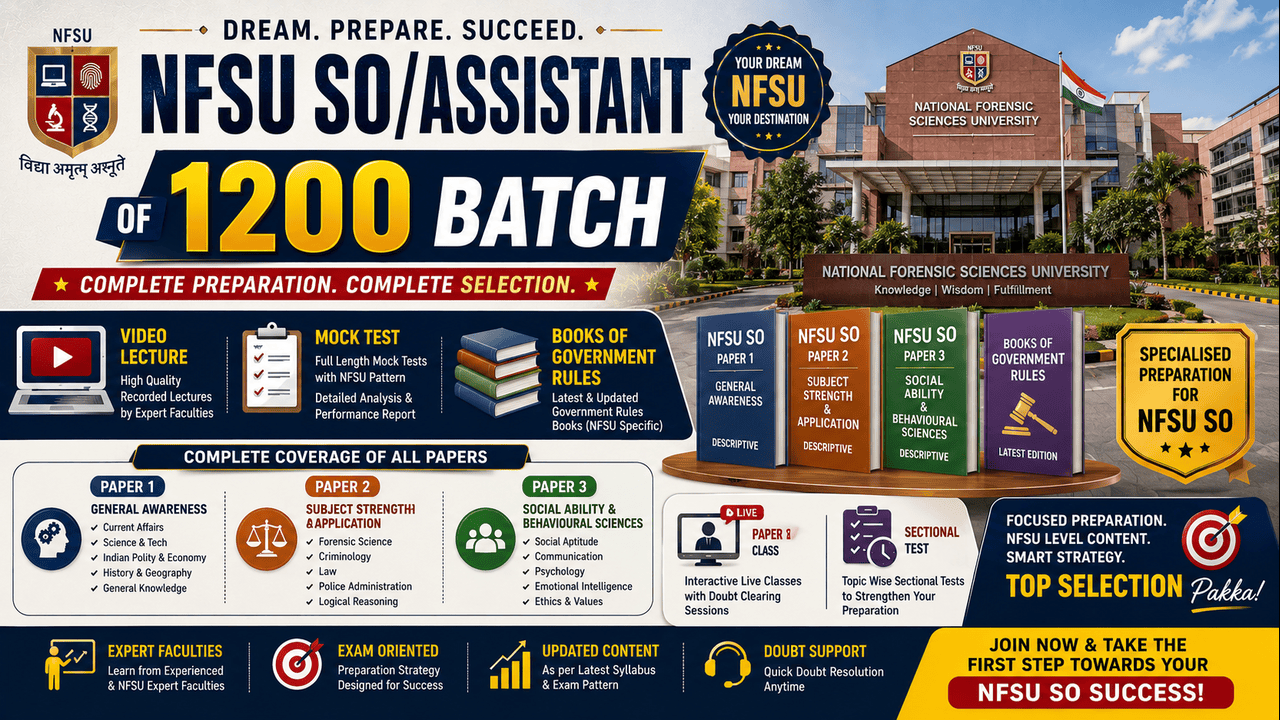 AIIMS CRE COURSE 1200 NFSU SO/Assistant